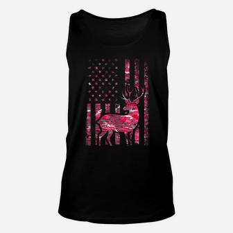 Pink Camo American Flag Camouflage Buck Hunting Shirt Women Unisex Tank Top | Crazezy