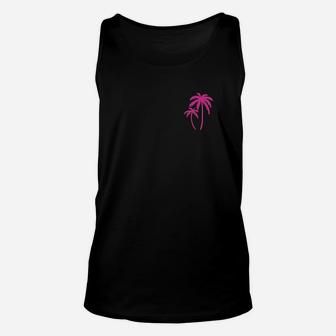 Pink Pocket Palm Tree Cute Hawaiian Summer Vacation Gift Unisex Tank Top | Crazezy UK
