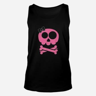 Pink Skull And Crossbones Unisex Tank Top - Thegiftio