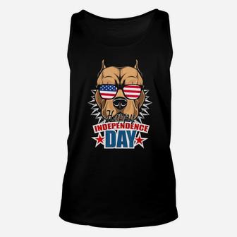Pit Bull Hapy Independence Day Flag 4Th Of July Unisex Tank Top - Monsterry