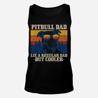 Pitbull Dad Vintage Funny Dog Father's Day Pitbull Unisex Tank Top | Crazezy
