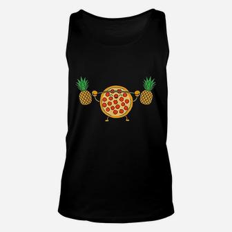 Pizza Lifting Pineapple Funny Food Squat Barbell Unisex Tank Top - Thegiftio