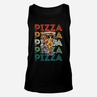 Pizza Slice, Funny Retro Vintage Pizza Lover Unisex Tank Top | Crazezy