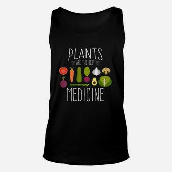 Plants Vegan Funny Vegetables Are Medicine Vegetarian Gifts Unisex Tank Top | Crazezy CA