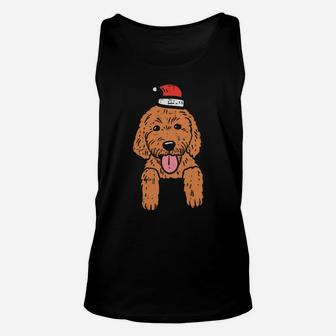 Pocket Goldendoodle Santa Hat Christmas Animal Pet Dog Gift Unisex Tank Top | Crazezy
