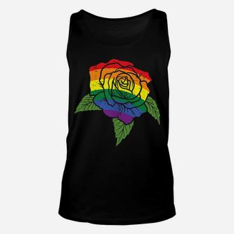 Pocket Rose Flower Lgbtq Rainbow Gay Pride Ally Men Women Unisex Tank Top | Crazezy UK