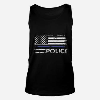 Police American Flag Unisex Tank Top | Crazezy CA