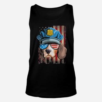 Police Beagle 4Th Of July Funny Men Women Gift Unisex Tank Top - Monsterry