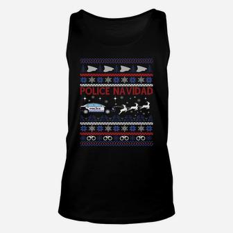 Police Navidad Ugly Christmas Sweater Design Sweatshirt Unisex Tank Top | Crazezy AU