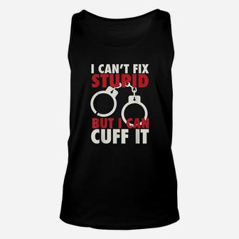 Police Officer Handcuff Funny Cop Chain Unisex Tank Top | Crazezy AU