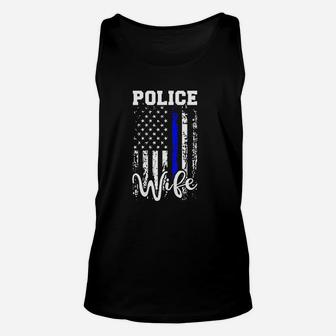 Police Wife Police Officer Wife Gift American Flag Unisex Tank Top | Crazezy AU