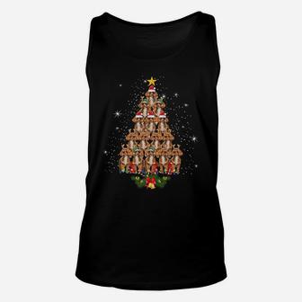 Poodle Christmas Tree Dog Xmas Lights Pajamas Funny Tee Unisex Tank Top | Crazezy UK