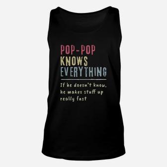 Pop Pop Know Everything Grandpa Shirt Unisex Tank Top - Thegiftio UK