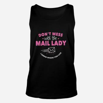 Postal Worker Gifts Funny Mail Carrier Mail Lady Post Office Unisex Tank Top - Thegiftio UK