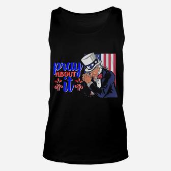 Pray For Usa Praying American Christian Nation Repent Unisex Tank Top - Monsterry