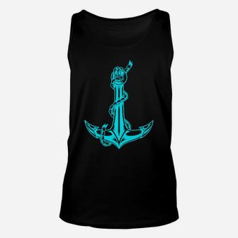 Preppy Nautical Boat Anchor With Chain Vintage Distressed Unisex Tank Top - Monsterry UK