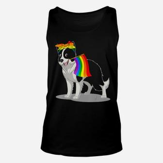Pride Lgbt Flag Gay Be Lesbian Border Collie Lover Gifts Unisex Tank Top - Monsterry