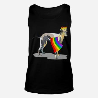 Pride Lgbt Flag Gay Be Lesbian Whippet Lover Gifts Unisex Tank Top - Monsterry
