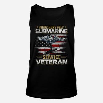 Pride Runs Deep Submarine Service Veteran Flag Patriotic Men Unisex Tank Top | Crazezy UK