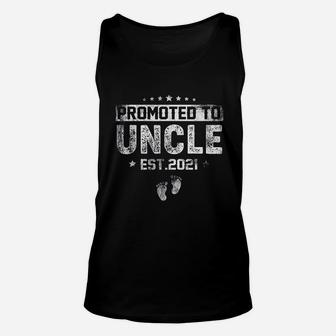Promoted To Uncle Est 2021 New Gift For Dad Unisex Tank Top - Thegiftio UK