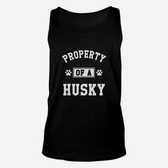 Property Of A Husky Unisex Tank Top | Crazezy AU