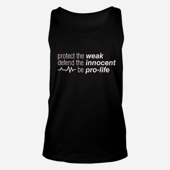 Protect The Weak Defend The Innocent March For Life Unisex Tank Top | Crazezy CA