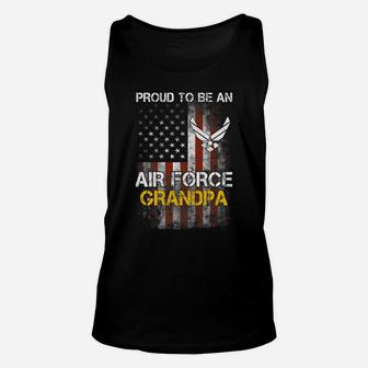 Proud Air Force Grandpa Funny American Flag Unisex Tank Top | Crazezy