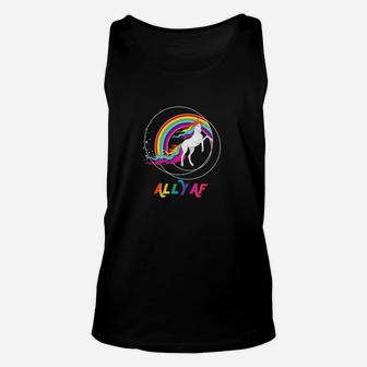 Proud Ally Af Gay Pride Allies Rainbow Pride Flag Unicorn Unisex Tank Top - Monsterry AU