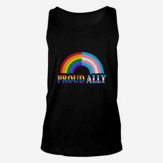 Proud Ally Flag Rainbow Lgbt Transgender Pride Month Unisex Tank Top - Thegiftio UK