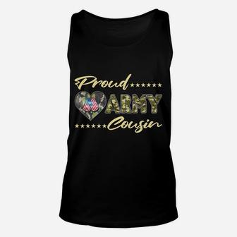 Proud Army Cousin Camo Us Flag Dog Tags Military Family Gift Unisex Tank Top | Crazezy