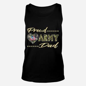 Proud Army Dad Us Flag Dog Tags Military Father Family Gift Unisex Tank Top | Crazezy