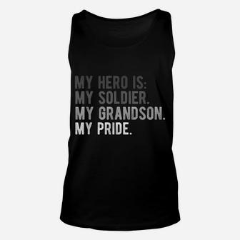 Proud Army Grandpa Grandma Shirt Grandson Soldier Hero Tee Unisex Tank Top | Crazezy