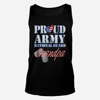 Proud Army National Guard Grandpa Usa Heart Flag Shirt Unisex Tank Top | Crazezy