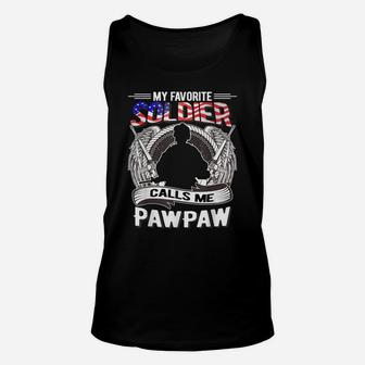 Proud Army Pawpaw Shirt - Us Flag Military Grandfather Gift Unisex Tank Top | Crazezy