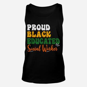 Proud Black Educated Social Worker Black Afro Job Pride Unisex Tank Top | Crazezy UK