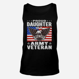 Proud Daughter Of Army Veteran Patriotic Military Child Gift Unisex Tank Top | Crazezy UK