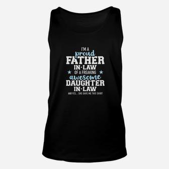 Proud Father In Law Of A Freaking Awesome Daughter In Law Unisex Tank Top | Crazezy AU