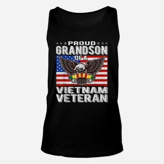 Proud Grandson Of Vietnam Veteran Patriotic Military Family Unisex Tank Top | Crazezy DE