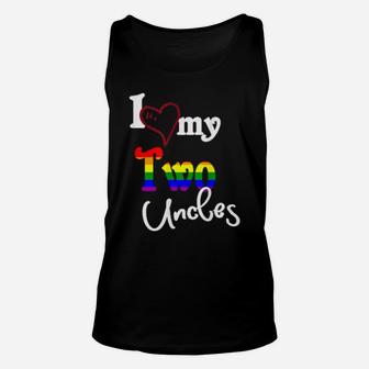 Proud Nephew Or Niece I Love My Two Uncles Gay Pride Flag Unisex Tank Top - Monsterry CA