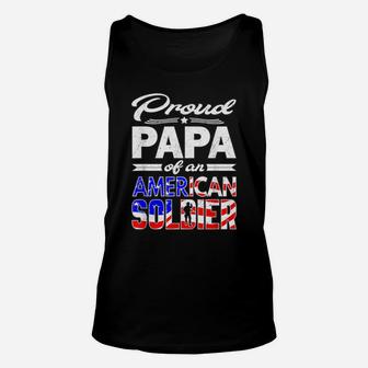Proud Papa Of A Soldier Shirt - Army Grandpa Tshirt Gift Tee Unisex Tank Top | Crazezy