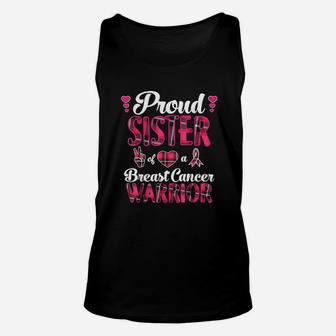Proud Sister Awareness Warrior Pink Ribbon Unisex Tank Top | Crazezy