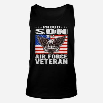 Proud Son Of A Us Air Force Veteran Patriotic Military Child Unisex Tank Top | Crazezy CA