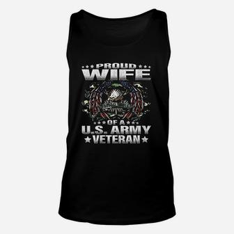 Proud Wife Of A Us Army Veteran Unisex Tank Top | Crazezy