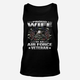 Proud Wife Of An Air Force Veteran Military Vet Spouse Gifts Unisex Tank Top | Crazezy UK