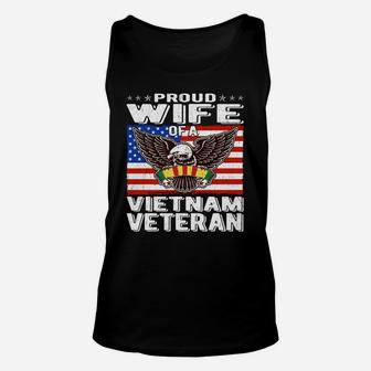 Proud Wife Of Vietnam Veteran Patriotic Military Spouse Gift Unisex Tank Top | Crazezy CA