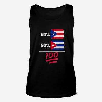 Puerto Rican And Cuban Heritage Flag Unisex Tank Top | Crazezy