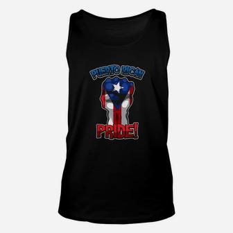 Puerto Rican Pride Raised Fist For Puerto Rico Flag Unisex Tank Top - Thegiftio