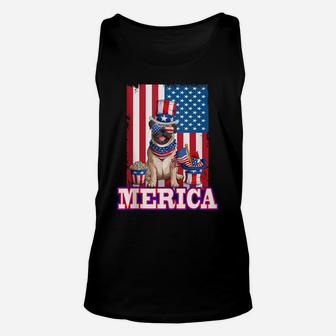 Pug Dad Mom 4Th Of July American Flag Merica Dog Unisex Tank Top | Crazezy DE