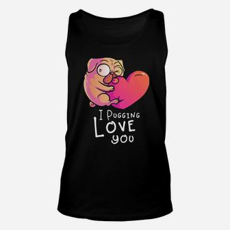 Pug Valentines Day Gift For Dog Lovers And Couples Unisex Tank Top - Monsterry