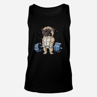Pug Weightlifting Funny Deadlift Men Fitness Gym Workout Unisex Tank Top | Crazezy AU